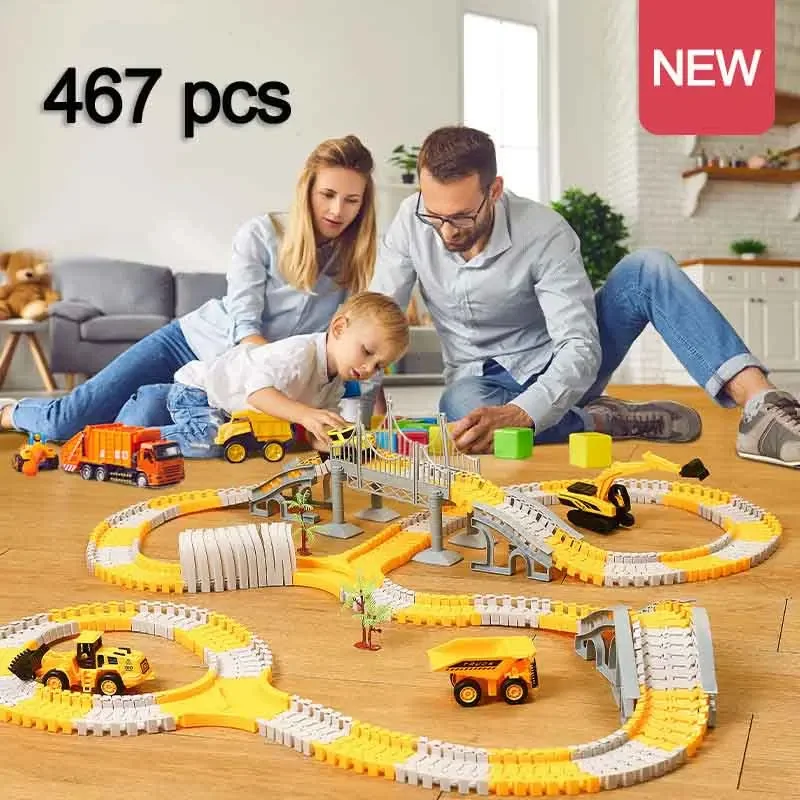 Hot Wheels Car Track Sets - 137-467 قطعة الأطفال لعبة مسار كهربائي