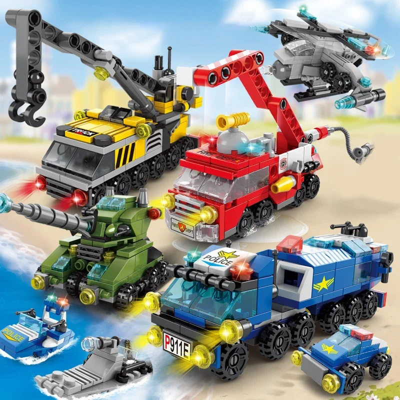 Lego Set City - مكعبات بناء سيارة إطفاء المدينة للأطفال،
